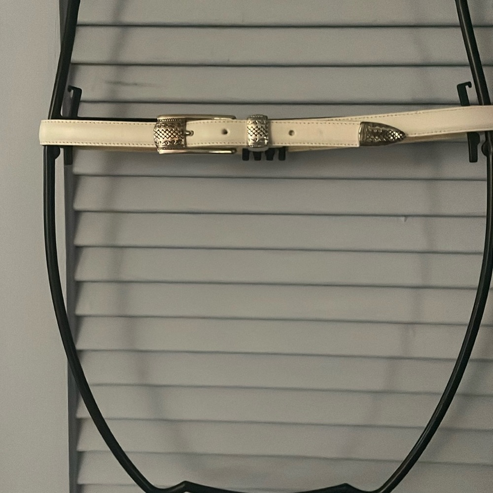 Brighton White Leather Belt Size M30